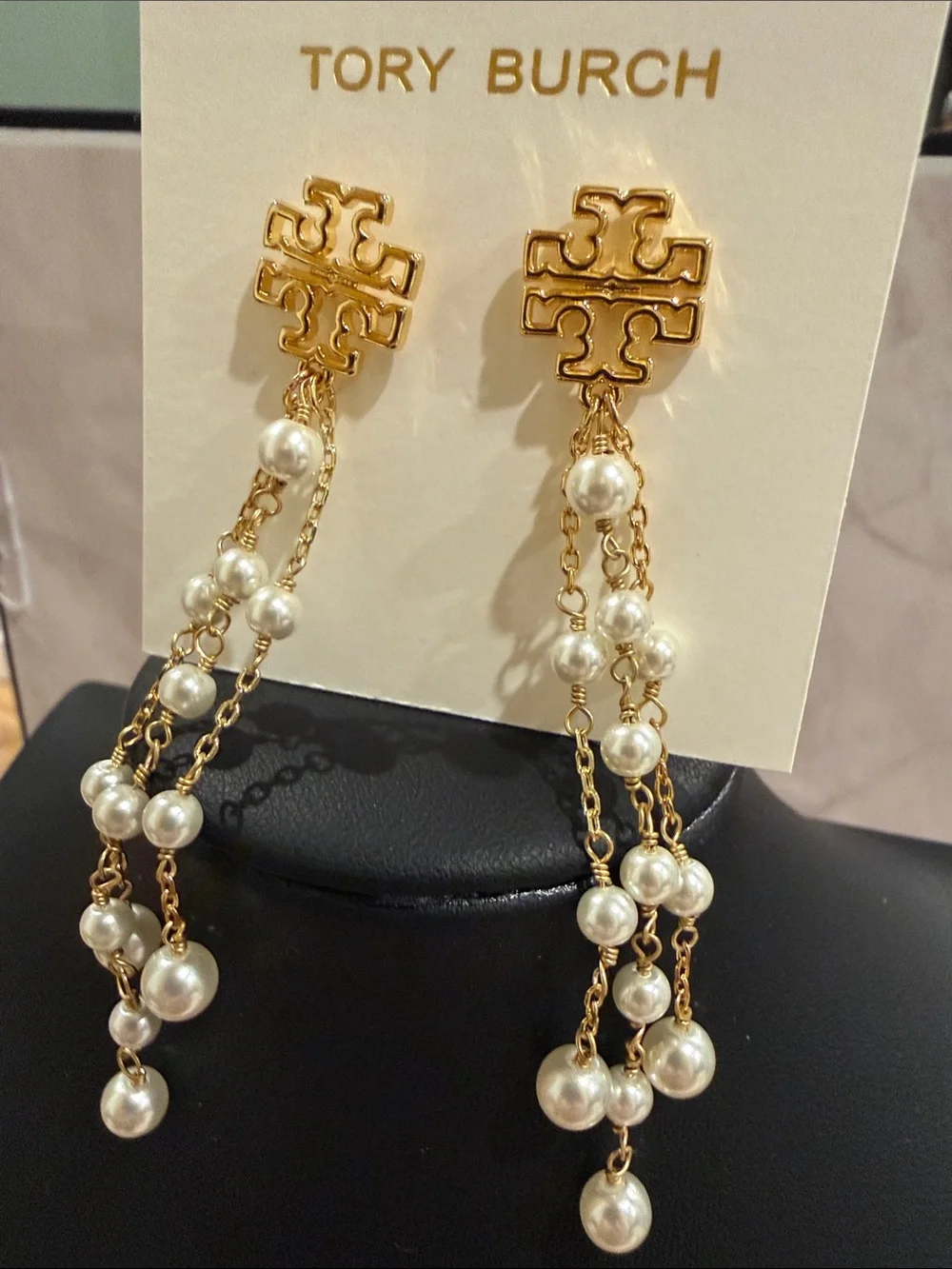 Tory Burch | Gold Plated & Pearl Drop Earrings